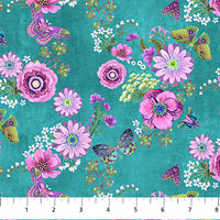 Nightshade : Pink Flowers On Teal DP27729-64