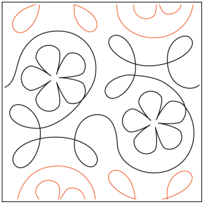 Quilting Service Pantograph : Ginger Flower (9