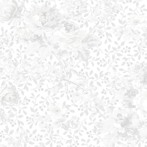 Rose Whispers 108" Wide Backing - Silver