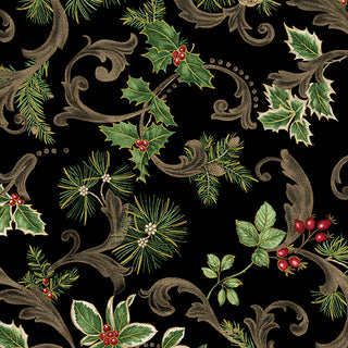 Winter In The Pines : Scroll Black (Metallic)
