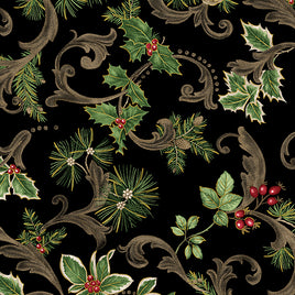 Winter In The Pines : Scroll Black (Metallic)