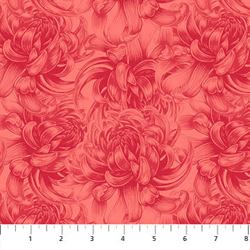 Morning Blossom : Red Floral Tone on Tone 24925-24