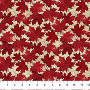 Stonehenge Oh Canada Packed Leaves Red Beige 27178-14