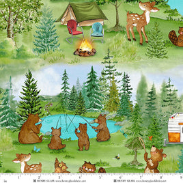 Happy Campers : 60" Minky Camp Scenic