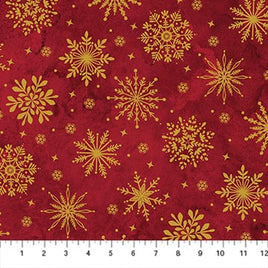 O Christmas Tree : Tossed Snowflakes Red