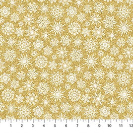O Christmas Tree : Tossed Snowflakes Gold