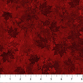Oh Canada 14 : Small Tonal Leaves Dk Red