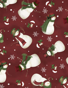 Woodland Snowmen : Tossed Snowmen Red