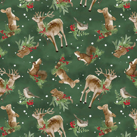 Woodland Snowmen : Christmas Animals Green