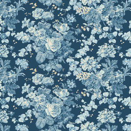 Laundry Basket Quilts : Special Delivery Rose Bouquet Navy