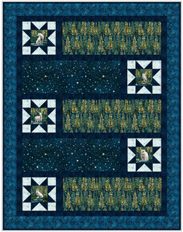 Magical Winter Stars Quilt Kit 63.5" x 81.5"