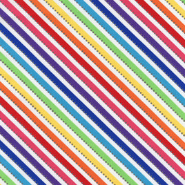 BeColorful : White Rainbow Bias Stripe