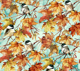 Autumn Breeze : Chickadees Teal