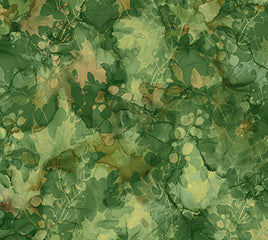 Autumn Breeze : Leaf Texture Dk Green