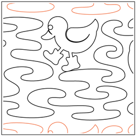 Quilting Service Pantograph : Duck Puddle (9" Vertical Repeat)