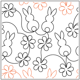 Quilting Service Pantograph : Easter Bunny (12" Vertical Repeat)