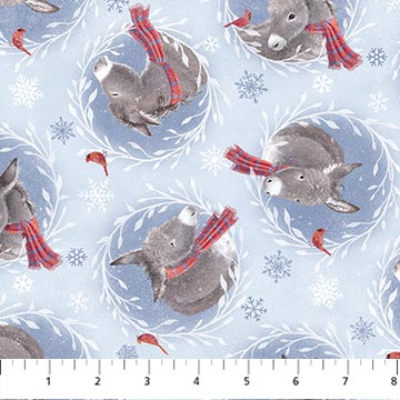 Donkeys Christmas Flannel  : Circles F25327-42