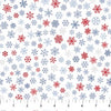Donkeys Christmas Flannel  : Snowflakes on White F25332-10