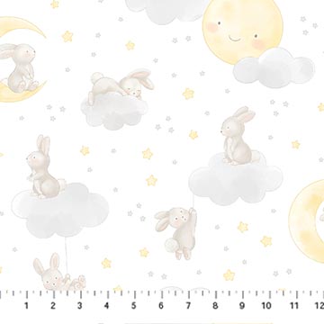 Snuggle Bunny Flannel  : Animal Toss White F26661-10