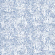 Winter Jays Flannel  : White Trees F27202-44