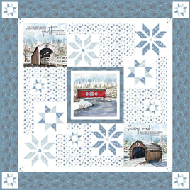 Covered Bridges In Winter : Quilt Kit 69x69