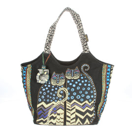 Laurel Burch Bags : Spotted Cats Lg Scoop Tote