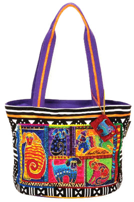 Laurel Burch Bags : Dog Tails Patchwork Medium Tote