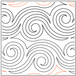 Quilting Service Pantograph : Lorries Rings  (7" Vertical Repeat)