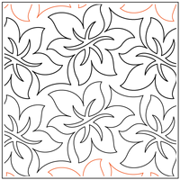 Quilting Service Pantograph : Loriens Flower Swirl  (7" Vertical Repeat)