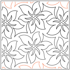 Quilting Service Pantograph : Loriens Flower Swirl  (7" Vertical Repeat)