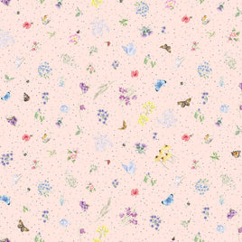 Together : Flowers And Butterflies Pale Pink