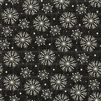 Maywood Holly Jolly Flannel : Snowflakes Black
