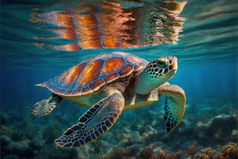 Sea Turtle Reflection Panel 24in x 16in