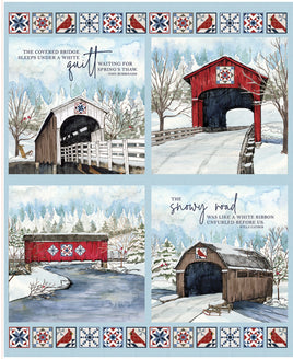 Covered Bridges in Winter : Pillow Panel