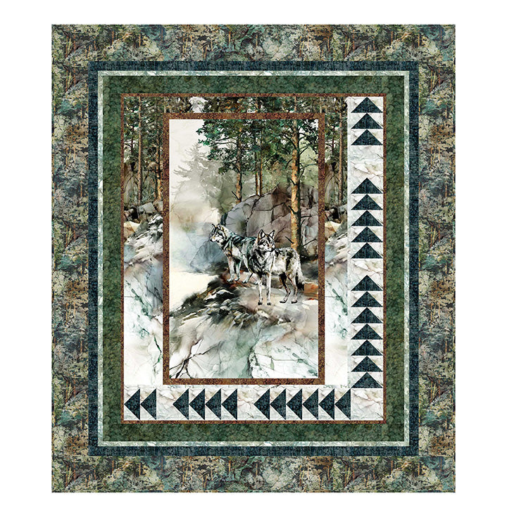 Lone Wolf : In The Wild 62"x72" Quilt Kit