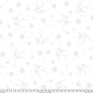 Tula Pink Fairy Flakes : White 108" Backing QBTP013.Snowfall