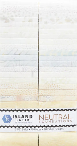 Island Batiks : Neutrals 40 - 2.5in Strips