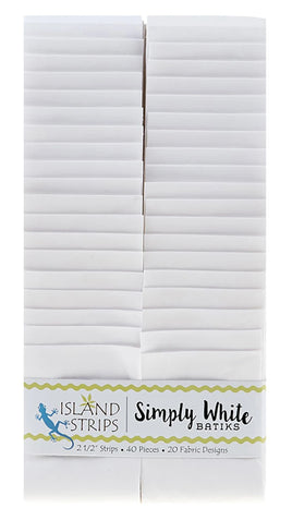 Island Batiks : Simply White 40 - 2.5in Strips
