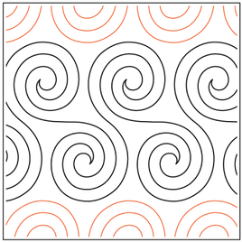 Quilting Service Pantograph : Spiral Play (6.5" Vertical Repeat)