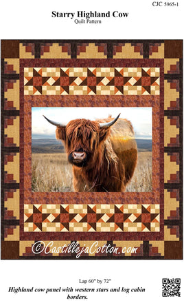 Starry Highland Cow Pattern
