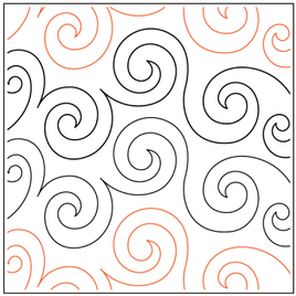 Quilting Service Pantograph : Storm Curls (6" Vertical Repeat)