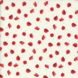 Timeless Treasures : Poppy Passion Tossed Cream