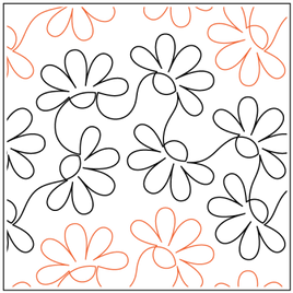 Quilting Service Pantograph : Timeless Daisy Chain (9" Vertical Repeat)