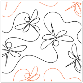 Quilting Service Pantograph : Water Dipper (9.25" Vertical Repeat)