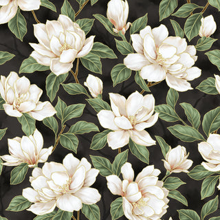 Ornament Grove  : Magnolias Black/Gold