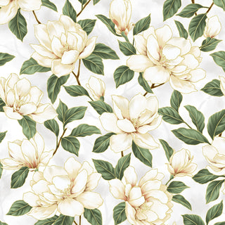 Ornament Grove  : Magnolias Lt Gray/Gold