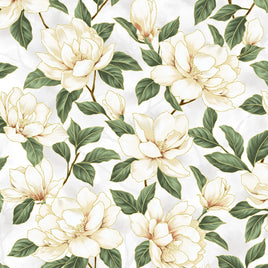 Ornament Grove  : Magnolias Lt Gray/Gold