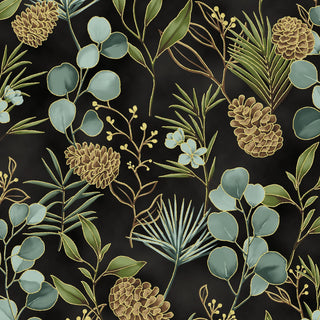 Ornament Grove  : Pinecones Black/Gold