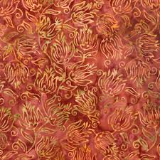 TT Tonga Batiks : Rust Garden Florals