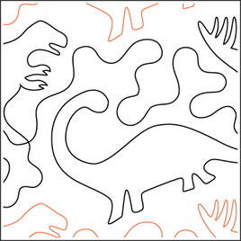 Quilting Service Pantograph : Daves Dinosaurs (9")